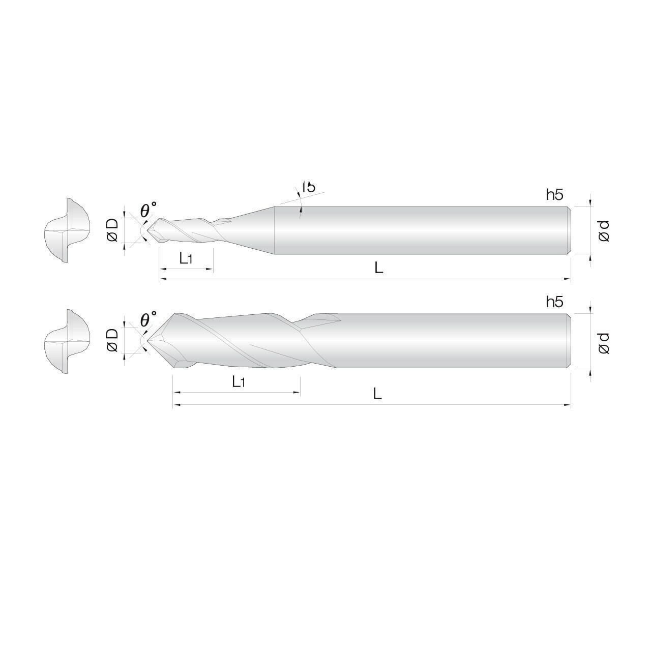 0.2mm Centre & Chamfer End Mills - Image 2